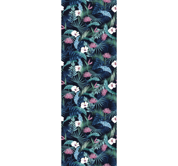 Store enrouleur bureaux plantes exotiques sur feuilles - TenStickers