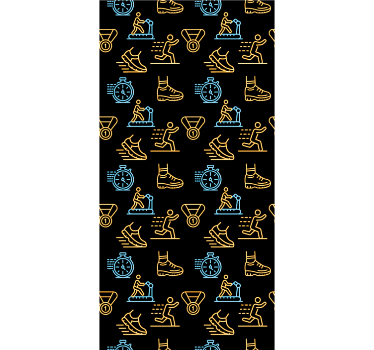 Store enrouleur chambre ado icônes vectorielles néon noires - TenStickers