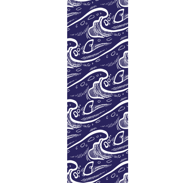 Store enrouleur moderne motif vagues bleues - TenStickers