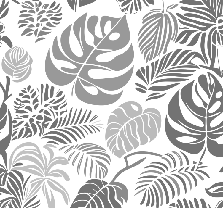 Store enrouleur gris feuilles de monstera - TenStickers