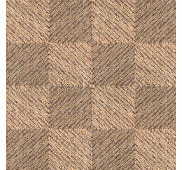 Store enrouleur beige motif carrés en jute marron - TenStickers