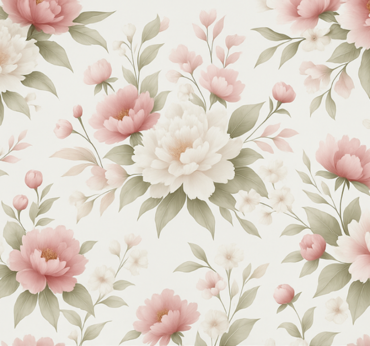 Store enrouleur rose pivoine rose et blanche - TenStickers
