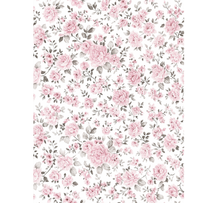 Store enrouleur rose fleurs rétro anciennes - TenStickers