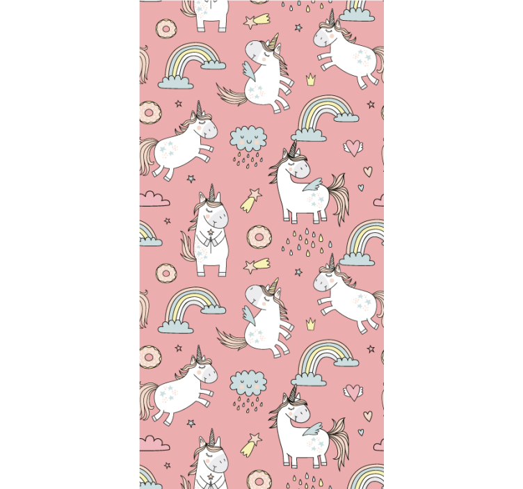 Store enrouleur rose plaisir magique des licornes - TenStickers