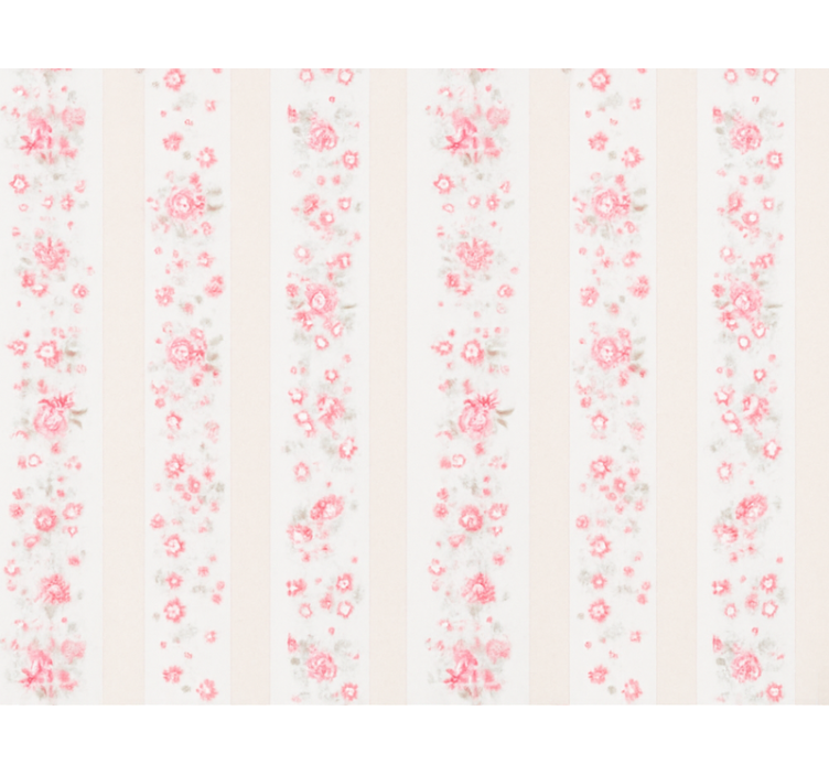 Store enrouleur rose rayures florales rétro - TenStickers