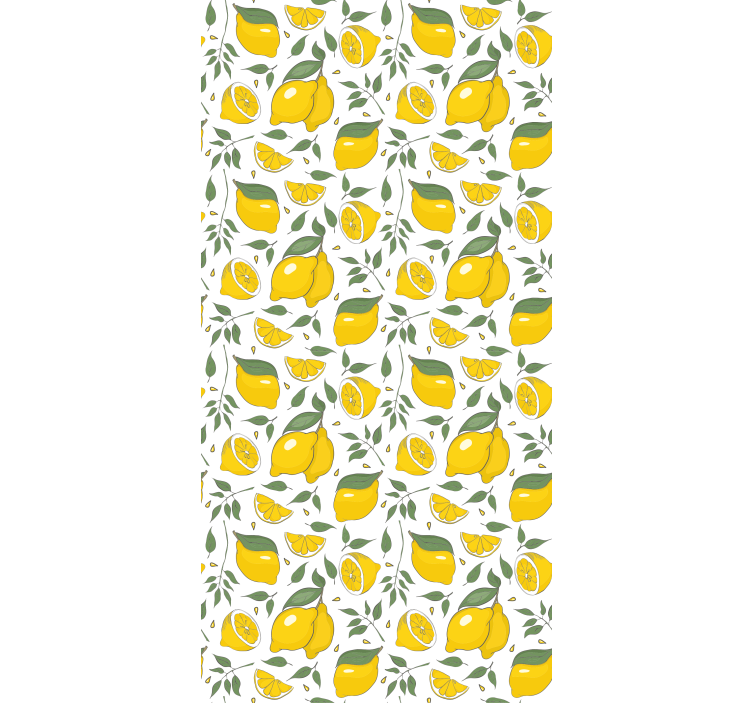 Store enrouleur jaune fleurs de citron et crème - TenStickers