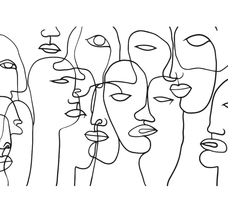 Store enrouleur blanc motif visage - TenStickers