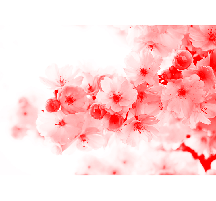 Store enrouleur blanc papier peint buisson rouge - TenStickers