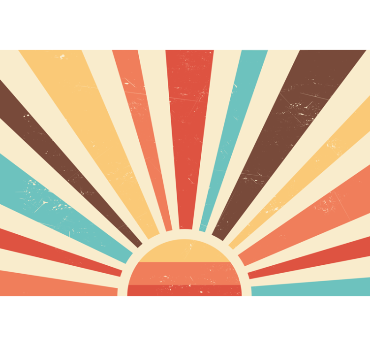 Store enrouleur salon coucher de soleil vintage abstrait - TenStickers