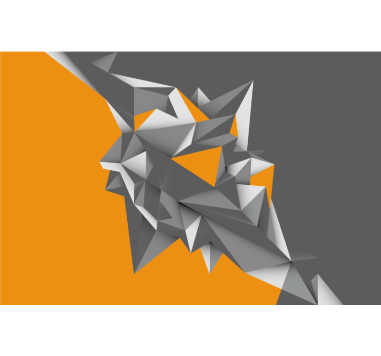 Store enrouleur salon formes abstraites grises et orange - TenStickers