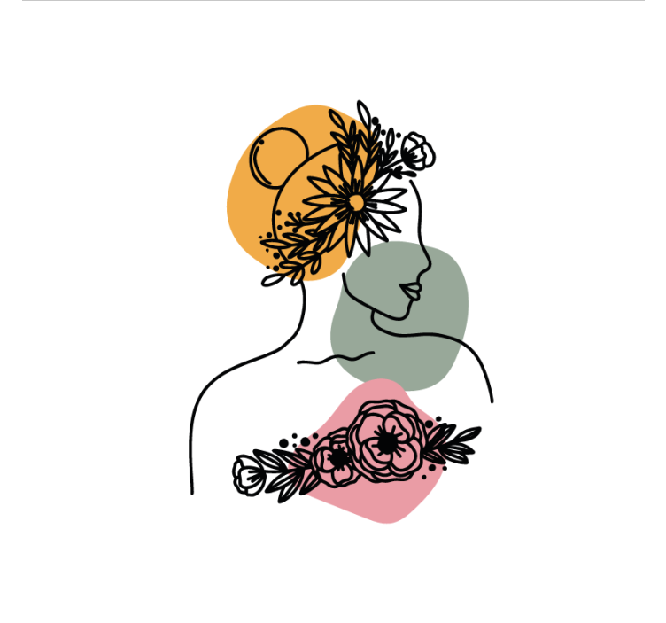 Store enrouleur salon visage de femme fleuri - TenStickers