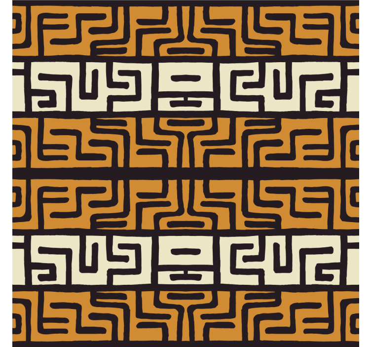 Store enrouleur salon motif abstrait marron africain - TenStickers