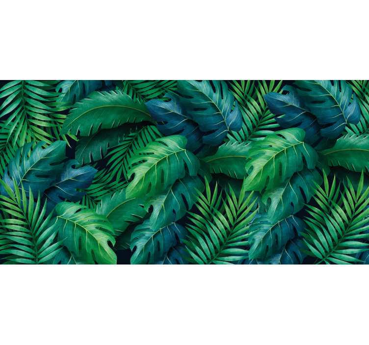 Store enrouleur salon feuillage tropical élégant - TenStickers