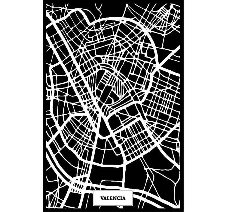Store enrouleur salon carte topographique valencia - TenStickers