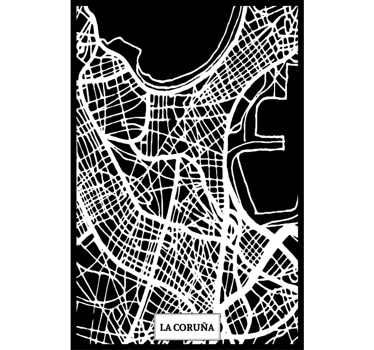 Store enrouleur salon carte topographique de la corogne - TenStickers