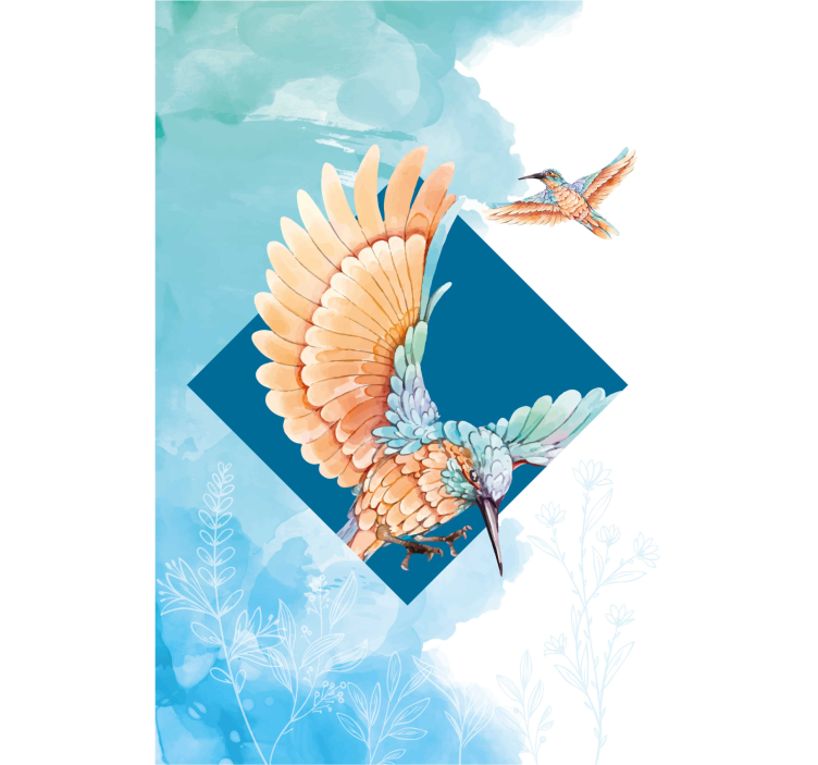 Store enrouleur salon oiseaux martin-pêcheur - TenStickers