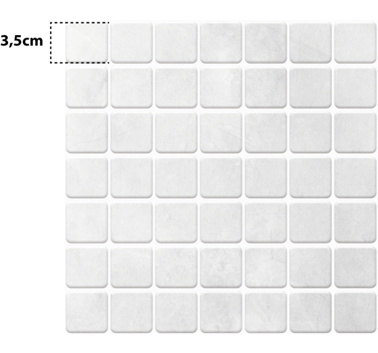 Store enrouleur blanc mosaïque blanche - TenStickers