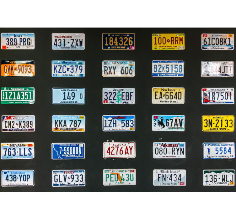 Store enrouleur noir plaques d'immatriculation - TenStickers