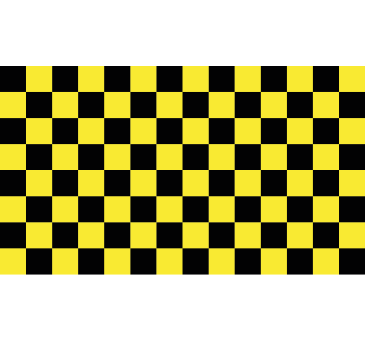 Store enrouleur jaune damier noir et jaune - TenStickers