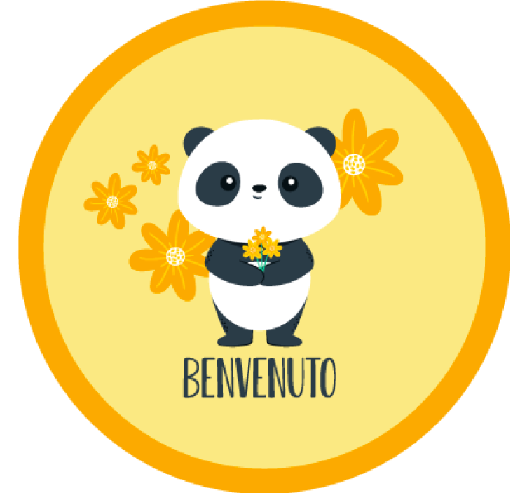 Store enrouleur jaune panda bienvenue dans ma chambre - TenStickers