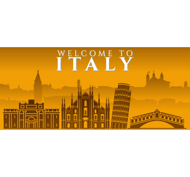 Store enrouleur jaune paysage urbain italie - TenStickers
