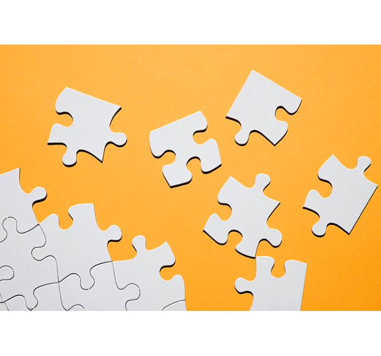 Store enrouleur jaune pièces de puzzle murales - TenStickers