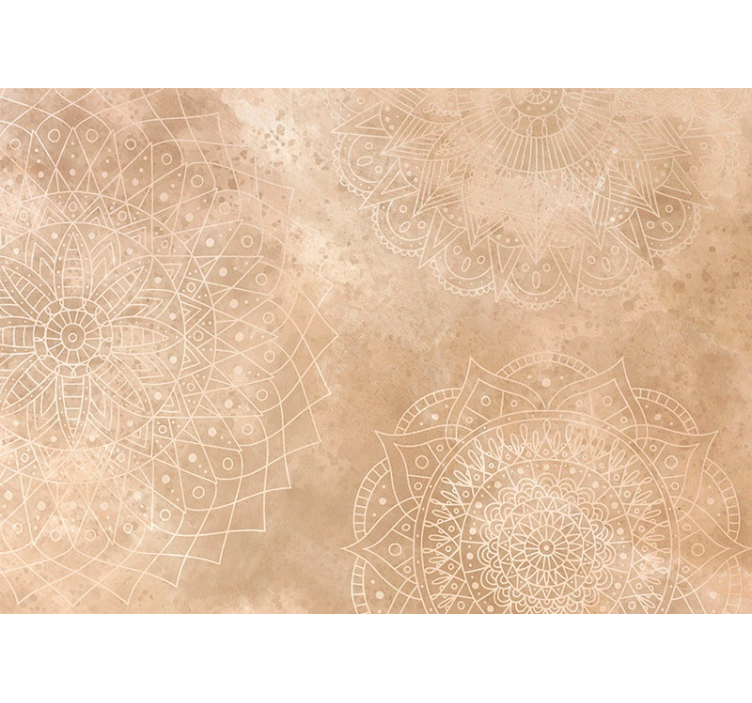 Store enrouleur beige mandalas rétro - TenStickers