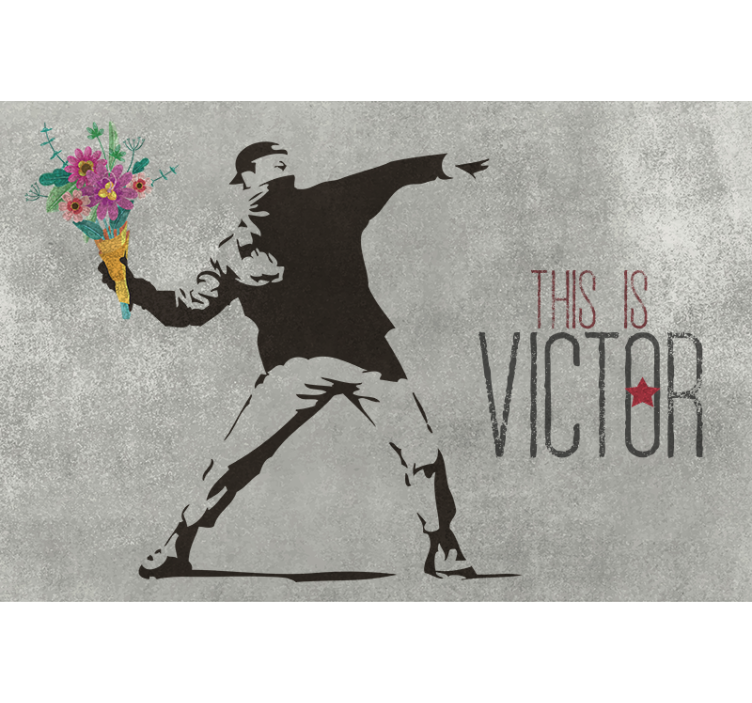 Store enrouleur gris bouquet de fleurs personnalisé - TenStickers