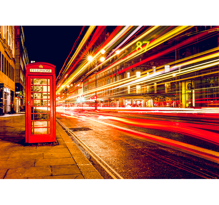 Store enrouleur rouge londres la nuit - TenStickers