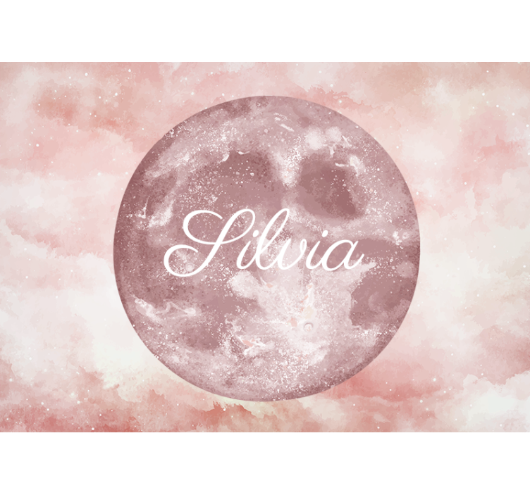 Store enrouleur rose lune avec prénom - TenStickers