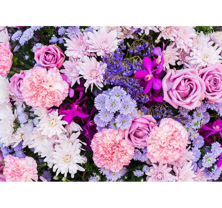 Store enrouleur rose fleurs colorées - TenStickers