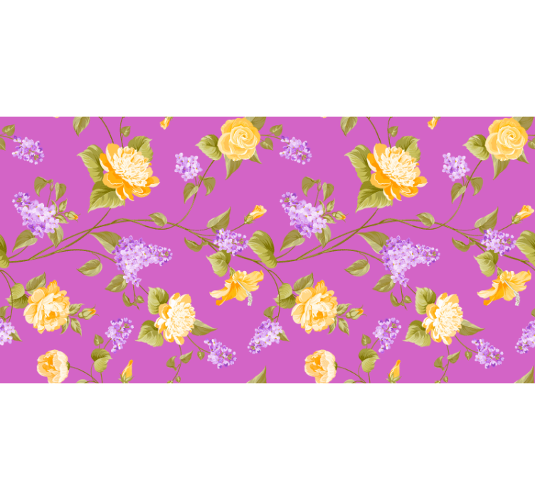 Store enrouleur violet motif fleurs épanouies - TenStickers