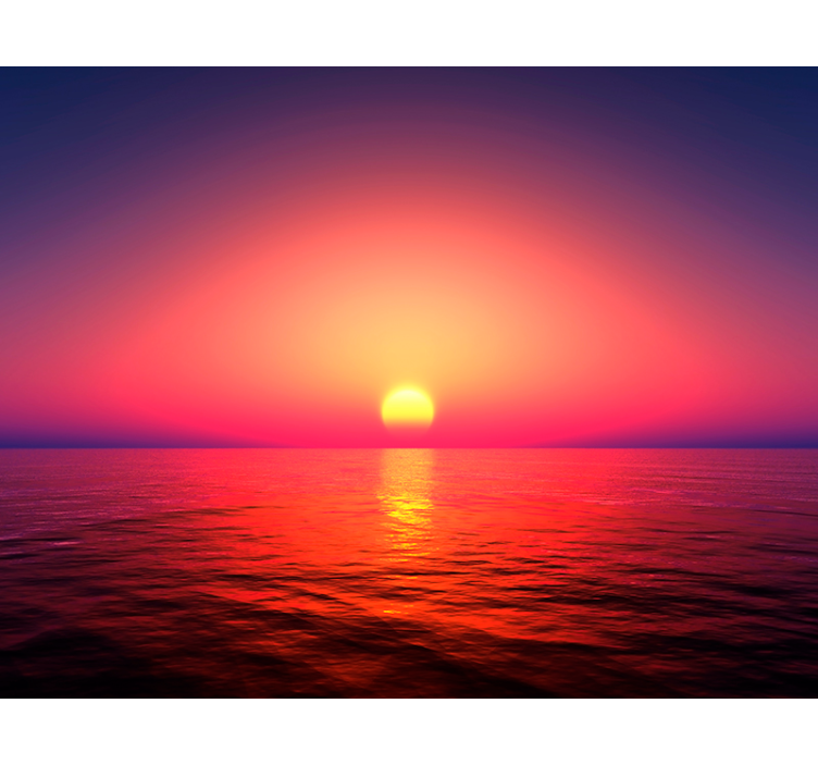 Store enrouleur salon coucher de soleil sur mer - TenStickers