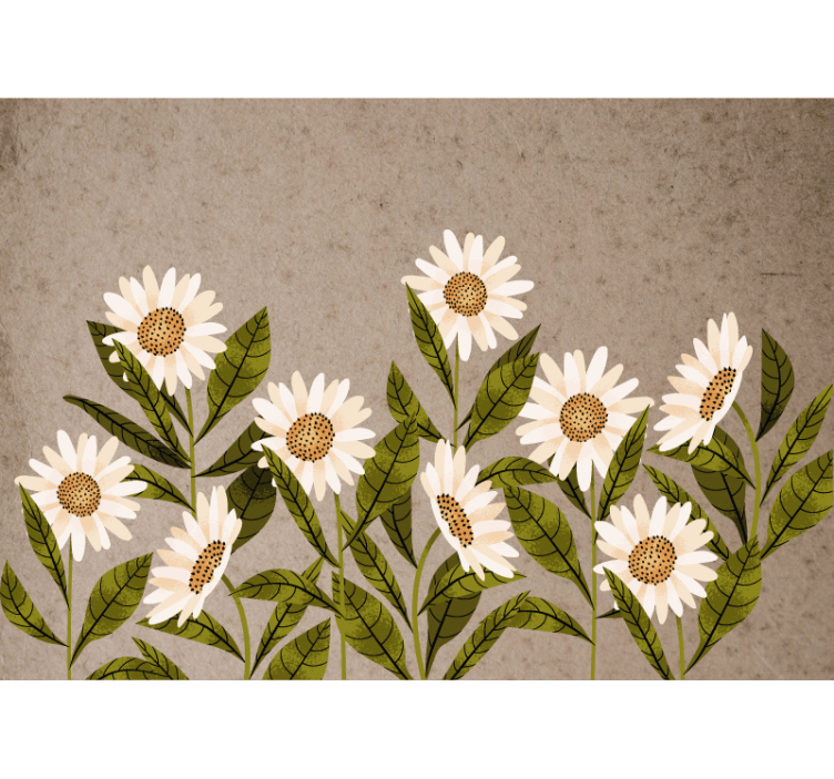 Store enrouleur salon fleurs vintage - TenStickers