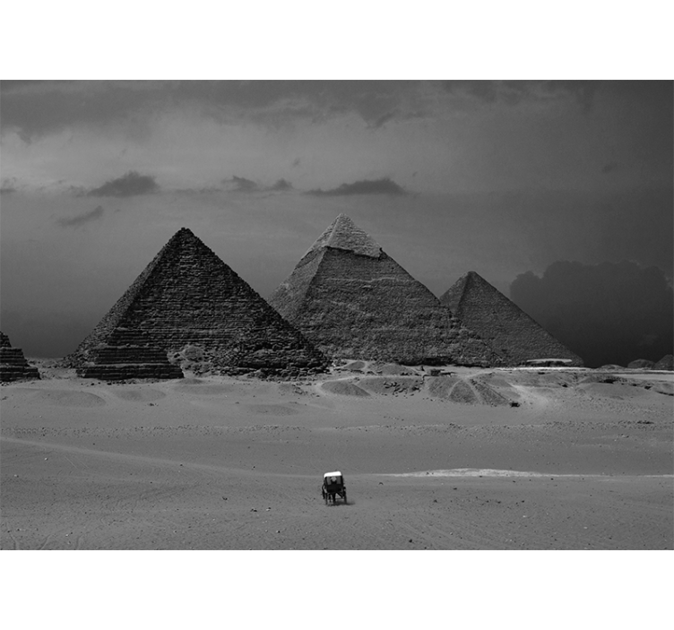 Store enrouleur salon fresque hall pyramides Égypte - TenStickers