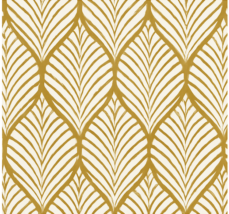 Store enrouleur moderne motif feuilles géométriques dorées - TenStickers