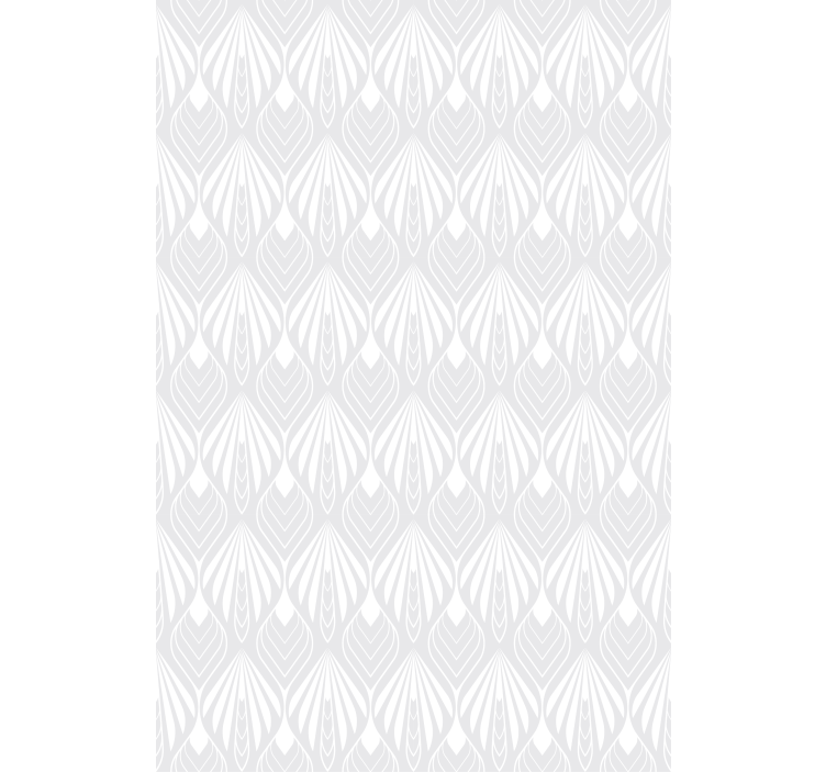Store enrouleur moderne motif feuilles blanches et grises - TenStickers