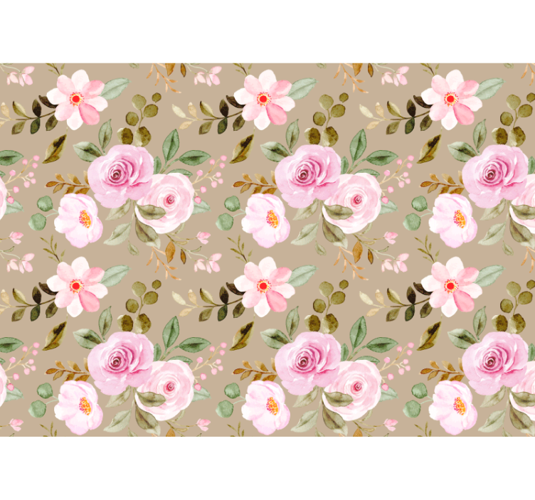 Store enrouleur salon roses vintage beige texture - TenStickers