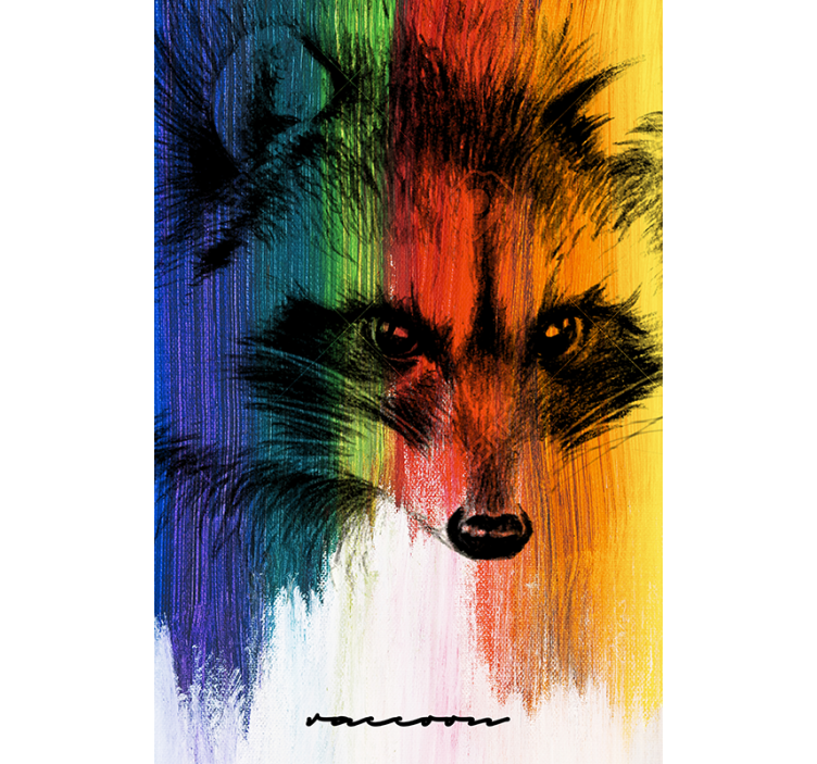 Store enrouleur salon raton laveur arc-en-ciel - TenStickers