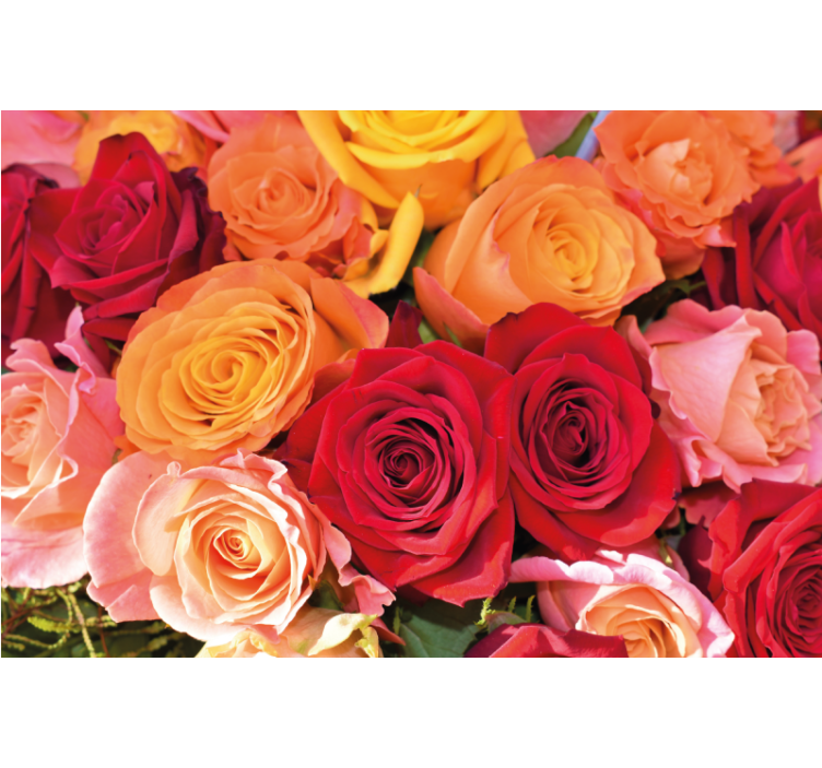 Store enrouleur salon roses et fleurs différentes - TenStickers