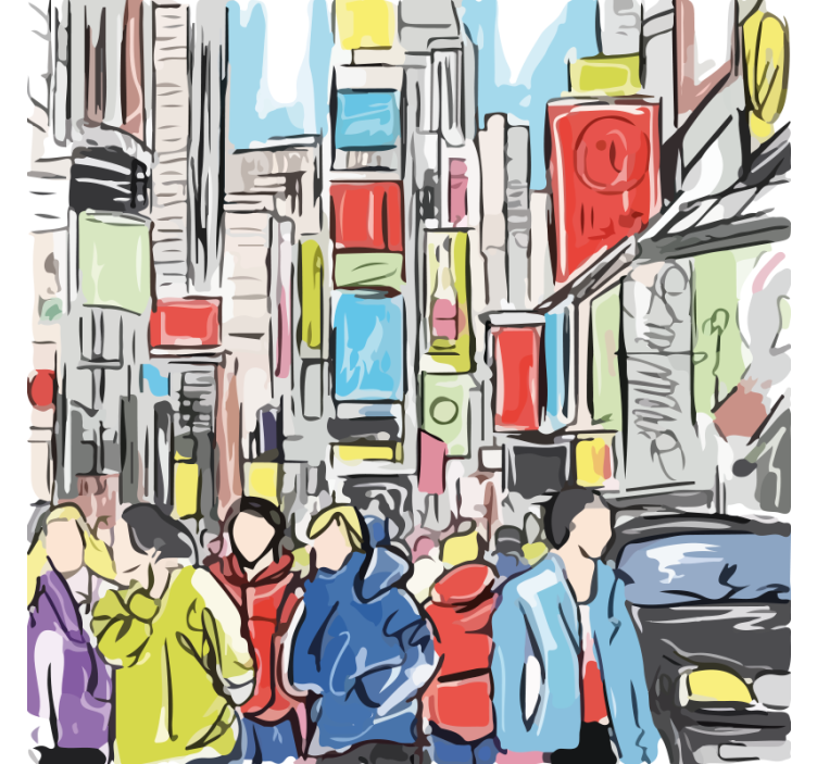 Store enrouleur salon personnes modernes de new york - TenStickers