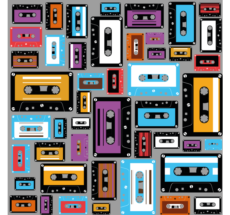 Store enrouleur salon motif cassette rétro 80s - TenStickers