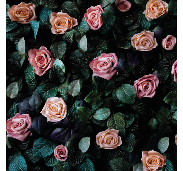 Store enrouleur salon fleurs roses rouges - TenStickers