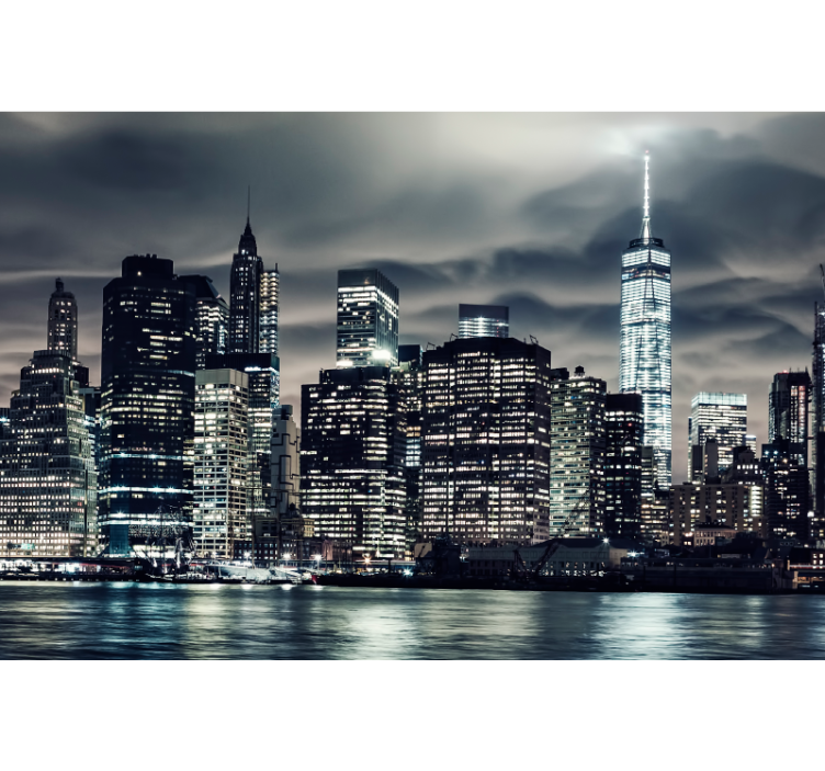 Store enrouleur salon new york la nuit - TenStickers