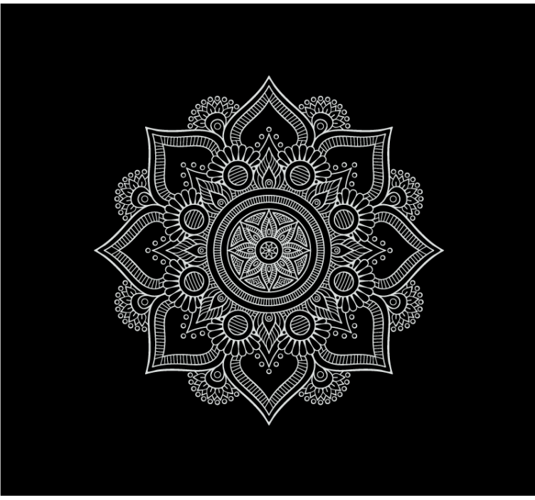 Store enrouleur salon mandala noir et blanc - TenStickers