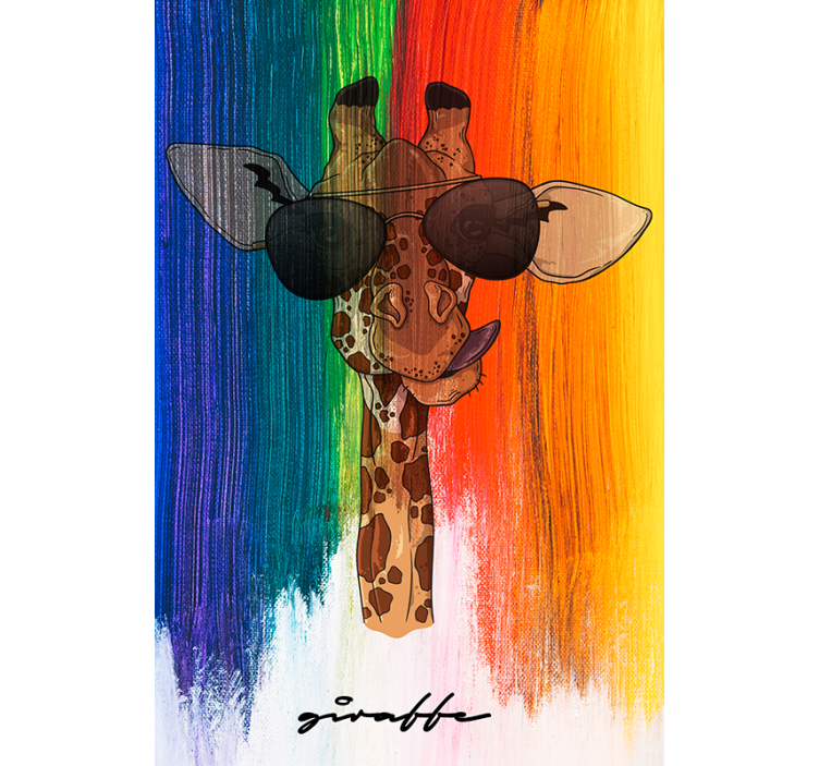Store enrouleur salon girafe arc-en-ciel - TenStickers