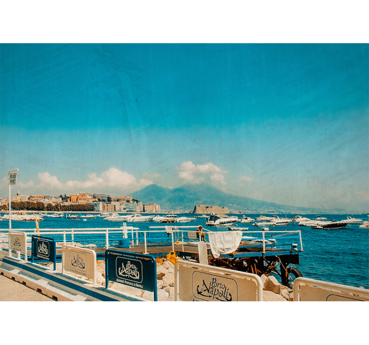 Store enrouleur salon paysage de naples et vésuve - TenStickers