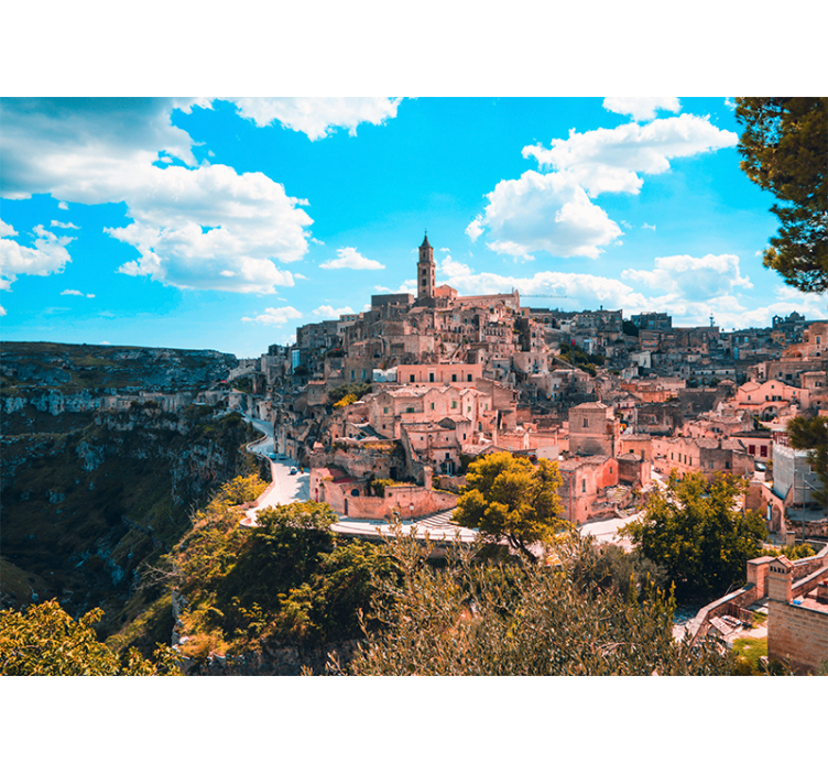 Store enrouleur salon paysage urbain de matera - TenStickers