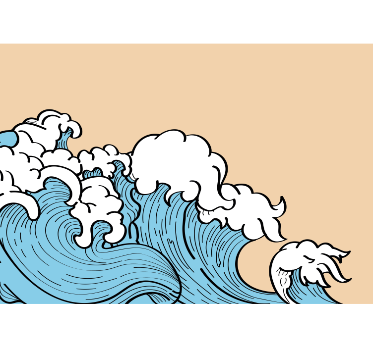 Store enrouleur salon vague pop esthétique 70's - TenStickers