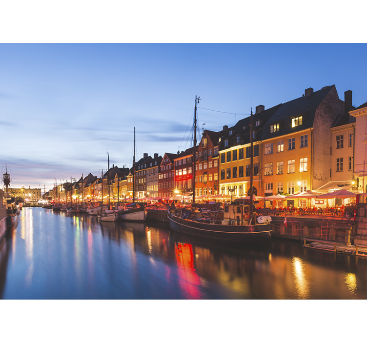 Store enrouleur salon maisons colorées de copenhague - TenStickers